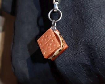 Abalorios S'more, dijes de arcilla hechos a mano para la creación de joyas, accesorios para llaveros