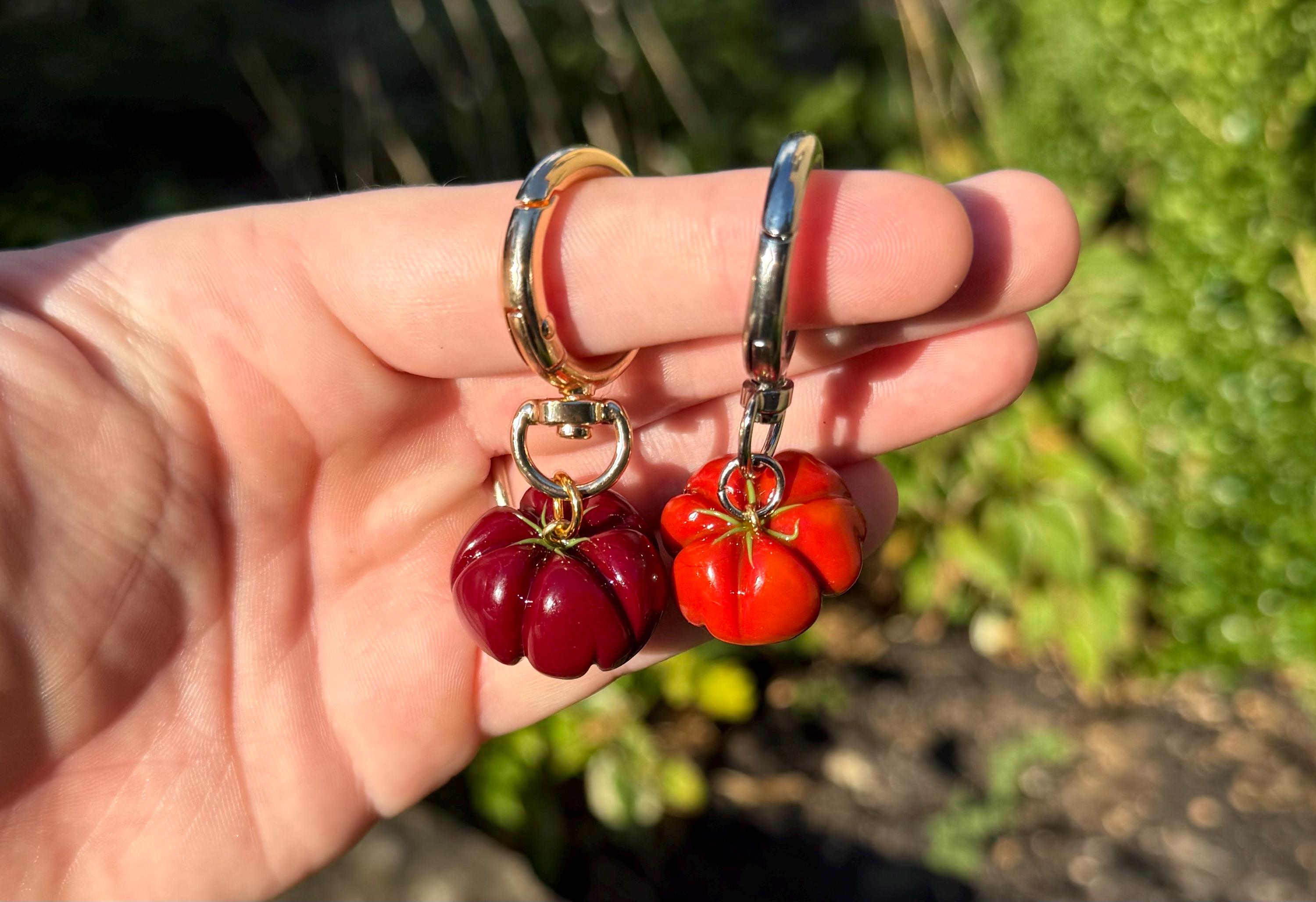 Tomato Keychain, Handmade Clay Food Bag Charms for Purse - Etsy