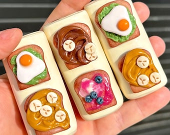 Estuche para encendedor de tostadas, estuches para encendedores de arcilla hechos a mano, lindo arte culinario, accesorios geniales para fumar, accesorio para encendedor