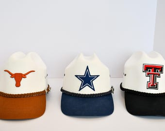 Gorra de vaquero con parche. Sombrero de vaquero y gorra de béisbol.