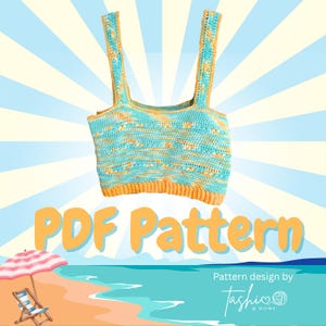 Seaside Sunset Summer Top PDF CROCHET PATTERN // Full crochet video tutorial included with purchase