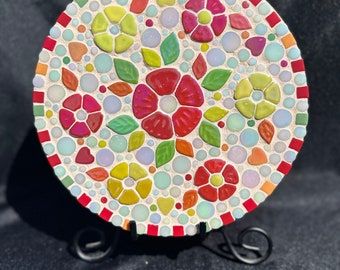 Red and Yellow Lazy Susan Mosaic - 3