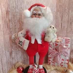 Vintage Porcelain Santa Claus Christmas Doll, Unique One Of A Kind Collectible, Holiday Table Décor Centerpiece