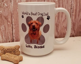 Personalized World's Best Dog Dad Photo Coffee Mug Cup
