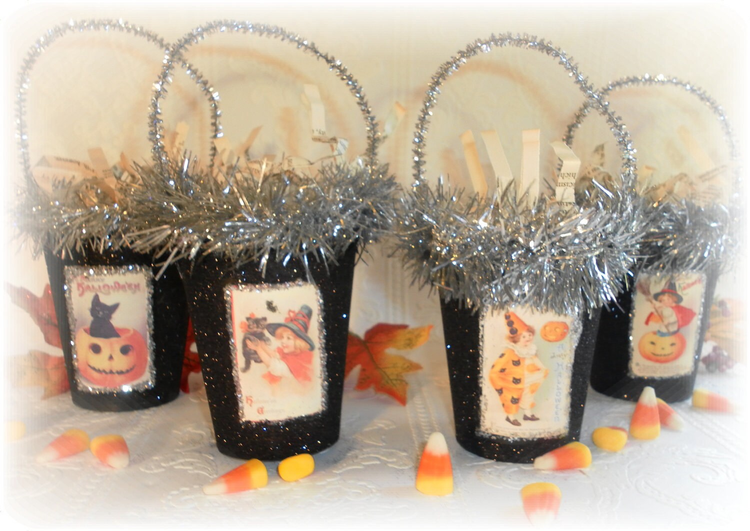 Vintage Victorian Inspired Halloween Postcard Black Candy Etsy