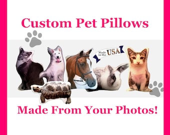 Huggable Pet Photo Gift Pillow, Away At College Gift, Special Birthday Gift, Pet Loss Memorial Gift, Handmade In The USA