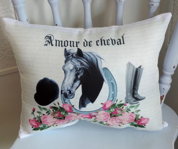 Horse top throw pillow