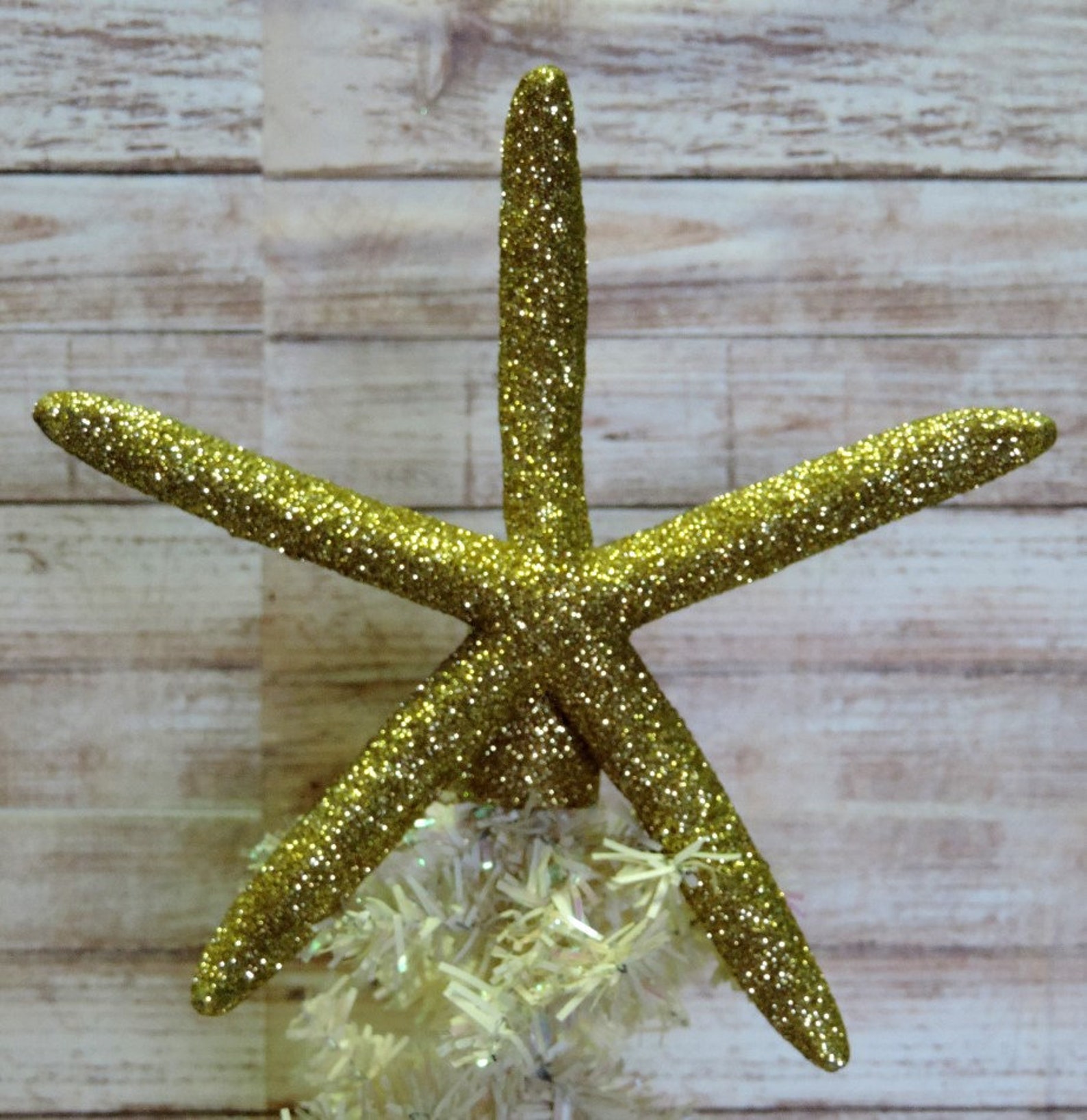 Starfish Christmas Tree Topper Glittered Starfish Tree Etsy