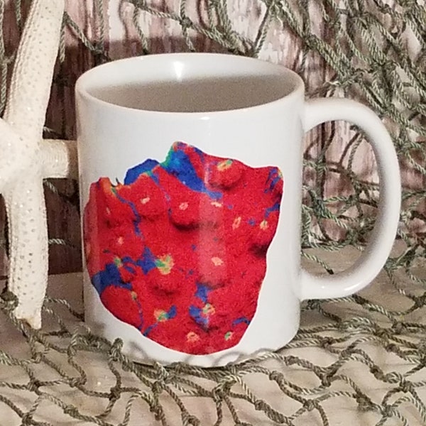 Personalized Sea Coral Photo Coffee Mug, Sea Life Coffee Cup with Chalice Coral, Birthday Gift, Christmas Gift
