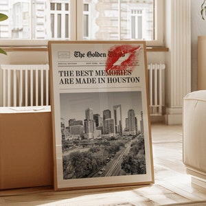 Houston Wall Art Houston Plakat Gazeta Wydruk Y2K kokietka vintage maksymalista Magazyn Modny pustynia preppy vintage minimalistyczny prezent podróż