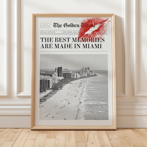 Miami Wall Art Print Miami Poster Y2K Newspaper Poster Florida maximalist Magazine Trendy desert preppy vintage minimalist gift vacation