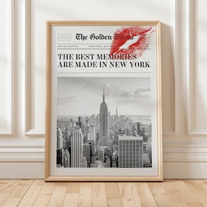 Nowy Jork Sztuka Ścienna Wydruk Nowojorska Gazeta Plakat Y2K NY miasto vintage maksymalistyczny Magazyn Modny pustynia preppy vintage minimalistyczny prezent