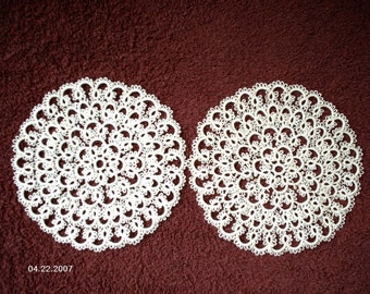 Set of Two Newly Made Ecru Tatted Doilies, Mothers Day Gift, Handmade, Tatting