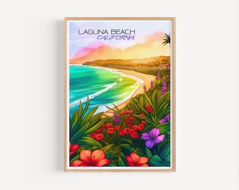 Laguna Beach Surf Poster: California Coastal Art Print
