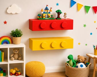 LEGO Style Floating Shelf
