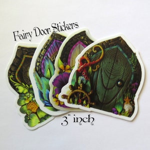 3" STICKERS Fairy Door, Pixie Portal Vinyl Sticker Original Artwork