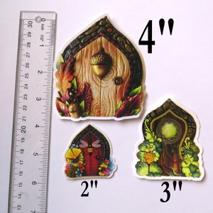 WINDOW CLINGS Fairy Doors, Static Cling Original Artwork image 3