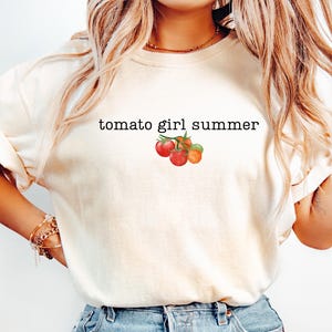 Comfort Colors® Tomate Shirt, Tomate Mädchen Sommer, Botanisches Shirt, Cottagecore Kleidung, Vegan Shirt, Garten Gemüse T-Shirt, Ästhetische Kleidung