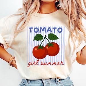 Comfort Colors® Tomaten-Shirt, Tomaten-Sommer, Garten-Obst-T-Shirt, Tomatenmädchen-Ästhetik, Tomatenmädchen-T-Shirt, Cottage-Kern, Vintage-Ästhetik