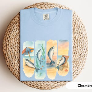 Comfort Colors® Sardines Tin Fish Shirt, Ocean Oversized Trendy Tinned Fish Shirt, Amalfi  Summer Coastal Fisherman Aesthetic, Fish Lover