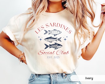 Comfort Colors® Sardines Tin Fish Shirt, Oversized Trendy Tinned Fish Shirt, Amalfi  Summer Coastal Fisherman Aesthetic, Fish Lover