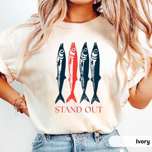 Comfort Colors® Sardines Tin Fish Shirt, Stand Out Oversized Trendy Tinned Fish Shirt, Amalfi  Summer Coastal Fisherman Aesthetic Fish Lover