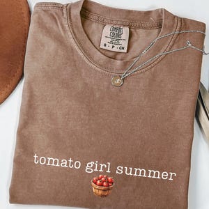 Comfort Colors® Tomate Shirt, Tomate Mädchen Sommer, Botanisches Shirt, Cottagecore Kleidung, Vegan Shirt, Garten Gemüse T-Shirt, Ästhetische Kleidung
