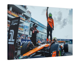 Lando NORRIS F1 WIN Miami 2024 / F1 Canvas / Formula One Motorsport Canvas / Gift for F1 Fans / F1 Wall Art