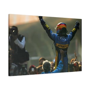 FERNANDO ALONSO F1 Leinwand / Formel 1 Motorsport Leinwand / Geschenk für F1 Fans / F1 Wandkunst