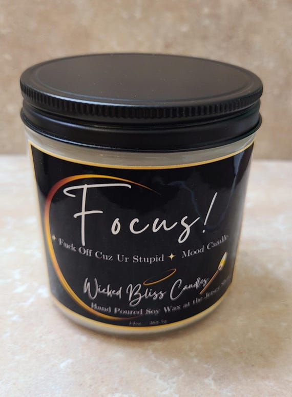 Peppermint Eucalyptus Candle, Scented Soy Wax, Focus Mood