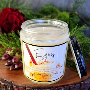 13oz Eggnog, limited line, holiday scented candle, candle gift, candle favors, gift for her, christmas scents, soy wax candle, holiday gifts