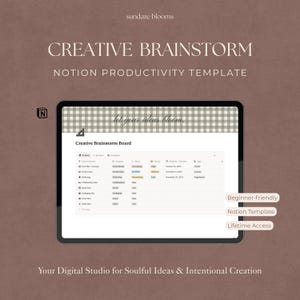 Creative Brainstorm Notion Template: Idea Hub for Small Business (Digital Download)