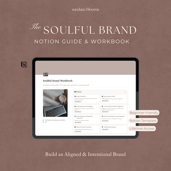 Soulful Brand Workbook: 7-Step Brand Building Notion Template (Digital Download)