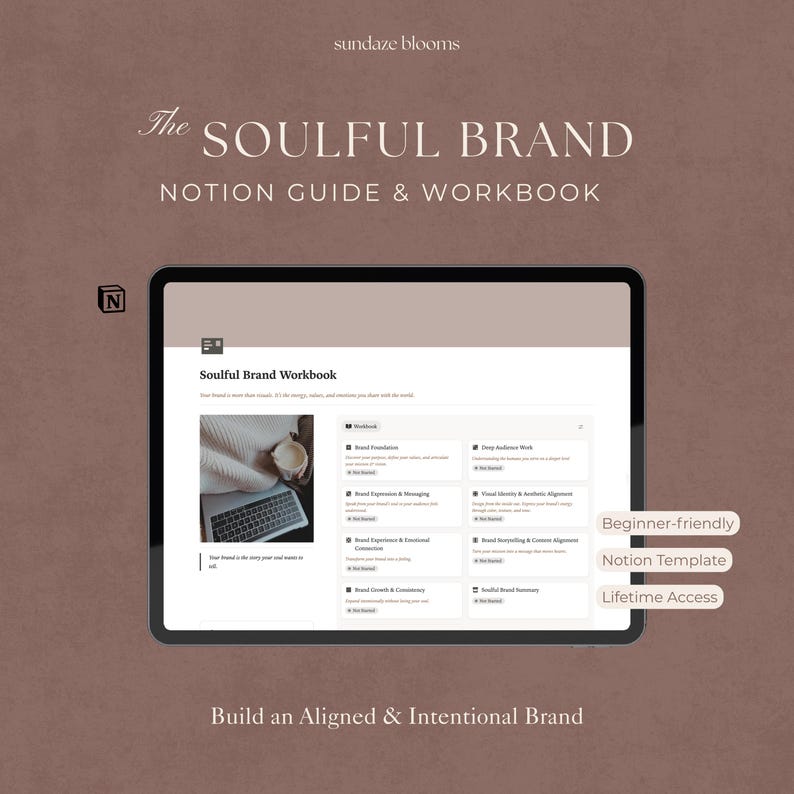 Soulful Brand Workbook: 7-Step Brand Building Notion Template (Digital Download) image 1