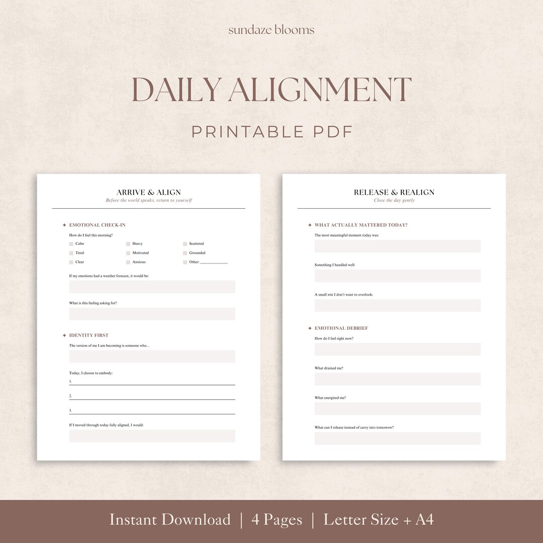 Tuesday Alignment Daily Alignment Routine Printable, Morning Evening Ritual Planner (PDF ...