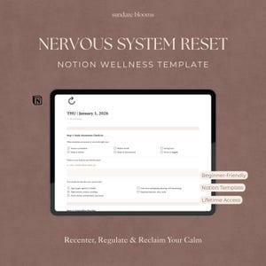 Neurodivergent Wellness Notion Template: Nervous System Reset Journal (Digital Download)