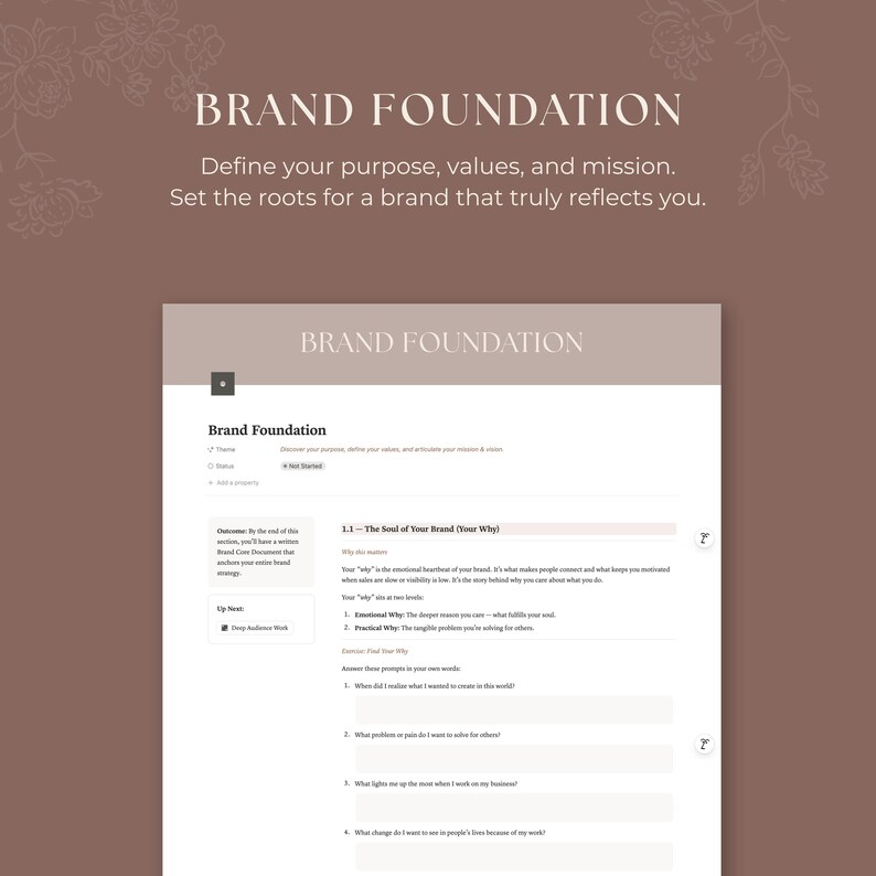 Soulful Brand Workbook: 7-Step Brand Building Notion Template (Digital Download) image 3