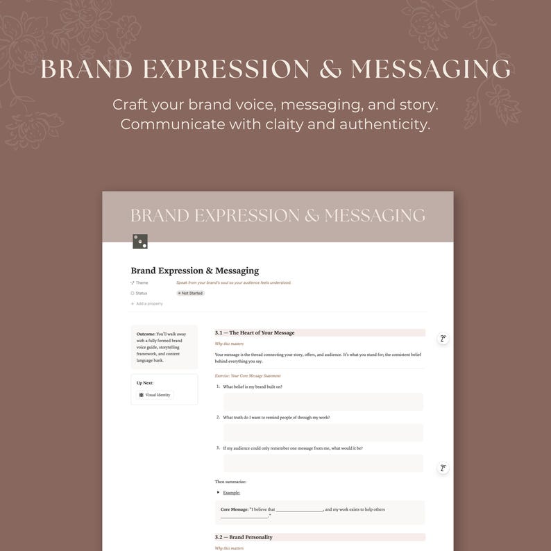 Soulful Brand Workbook: 7-Step Brand Building Notion Template (Digital Download) image 5