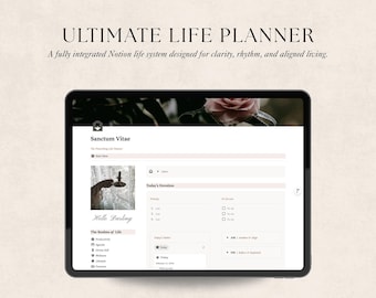Ultimate Notion Life Planner | All-in-One Life System Dashboard | Second Brain, Goals, Wellness, Finance & Habits | Digital Notion Template
