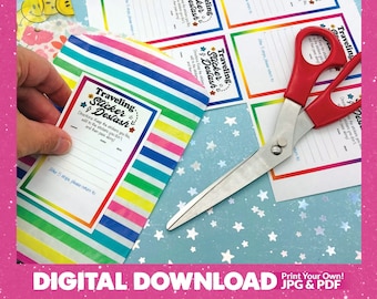 Traveling Sticker Bag Label: Printable Sticker Destash (Digital Download)