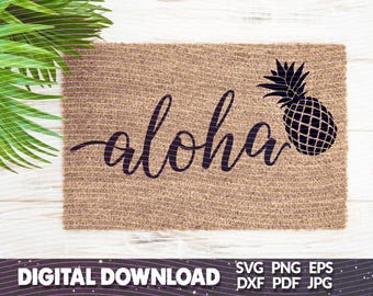 Aloha Pineapple Doormat SVG Stencil Design (Digital Download)