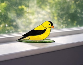 Stained Glass Goldfinch Pattern: Beginner Bird Design (Digital Download)