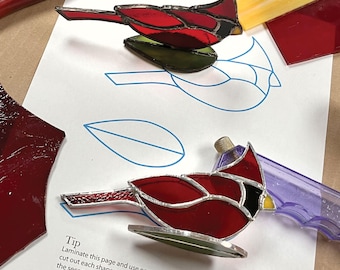Stained Glass Cardinal Pattern: Beginner Bird Design (Digital Download)