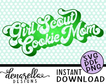 Girl Scout Cookie Mom Retro Text - svg - Instant Download