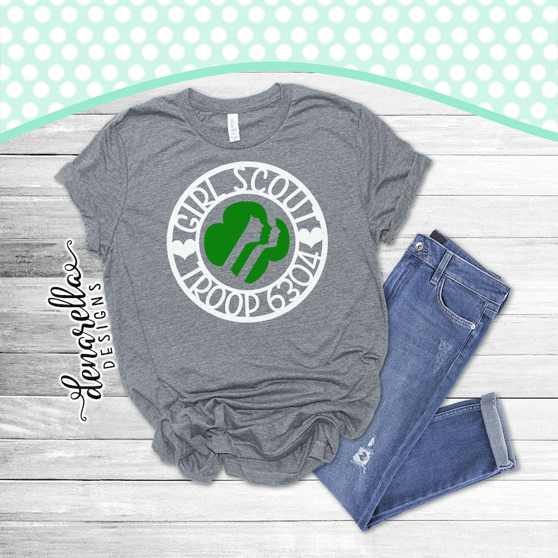 Girl Scout Troop Number Circle Logo Custom SVG Girl scouts, Girl scout SVG, Girl scout Cookies, Girl scout leader, Scout troop shirt image 2