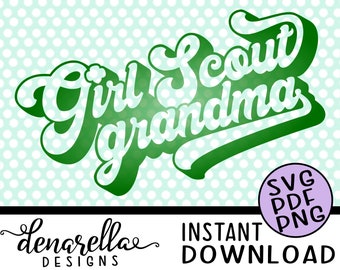 Girl Scout Grandma Retro Text - SVG - Instant Download