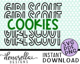 Girl Scout Cookies Stacked Text | SVG PNG PDF | Instant Download  Girl Scouts, Girl scout svg, Girl scout leader, Trefoil svg