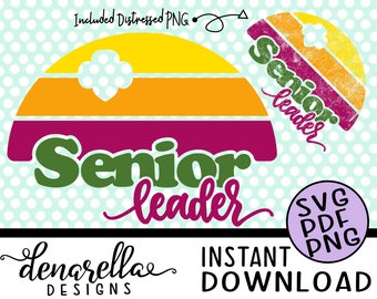 Girl Scout Senior Leader Vintage Sunset Distressed | SVG PNG PDF |  Instant Download - Girl scouts Seniors, Girl scout leader, trefoil