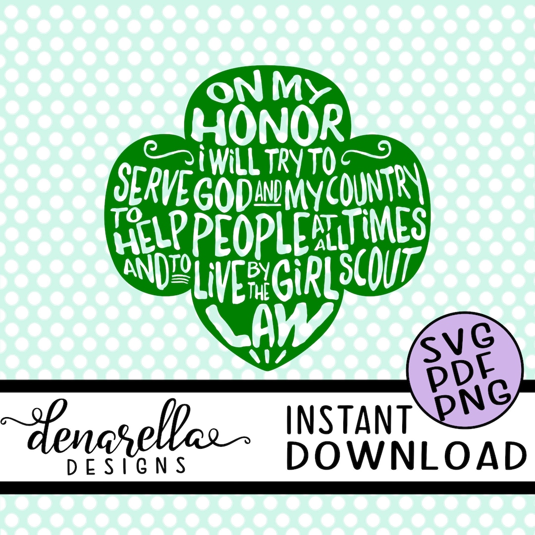 Girl Scout Trefoil With Promise Svg Pdf Png Instant Download Girl