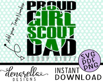 Trefoil Cutaway Proud Girl Scout Dad - svg - Instant Download